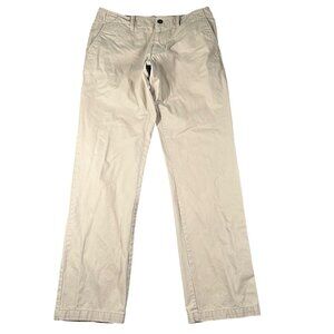 Old Navy Mens 32x34 Khaki Broken-In Straight Flat Front Chino Pants‎ Casual